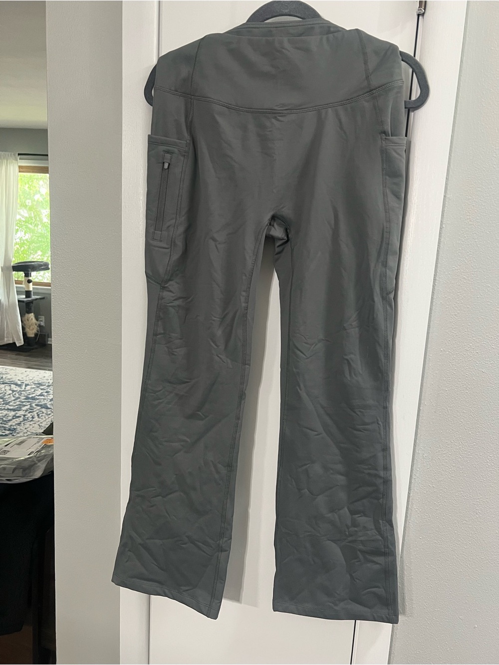 Women’s Grey Fleece Lined Flare Active Pants